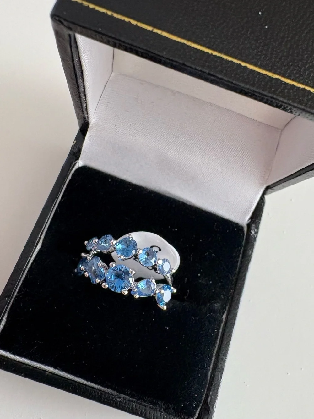 Bomb Party It’s Been You Forever Ring RBP8238 Aqua Blue Spinel Rhodium Plating